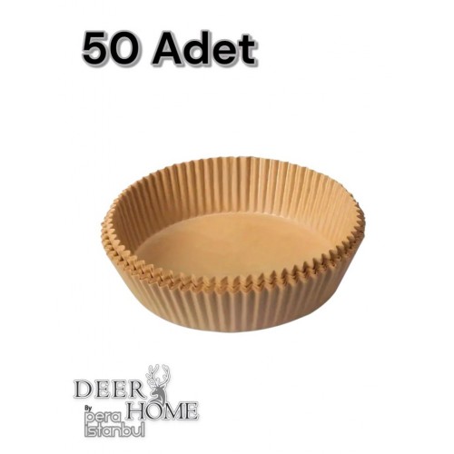 Airfryer Pişirme Kağıdı 50 Adet Yuvarlak Yağsız Fritöz Yağlı Kağıt Airfreyer Airfry