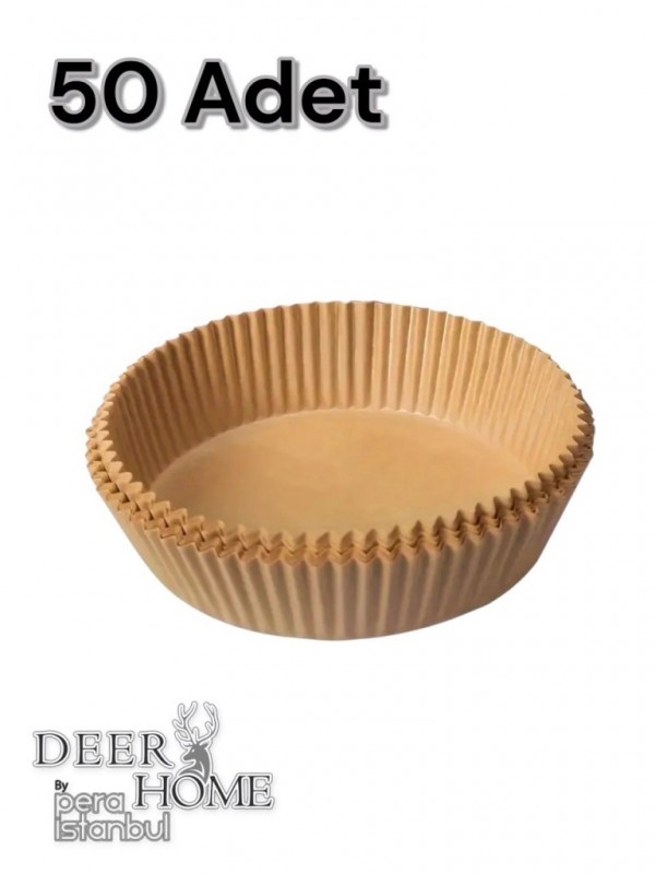 Airfryer Pişirme Kağıdı 50 Adet Yuvarlak Yağsız Fritöz Yağlı Kağıt Airfreyer Airfry