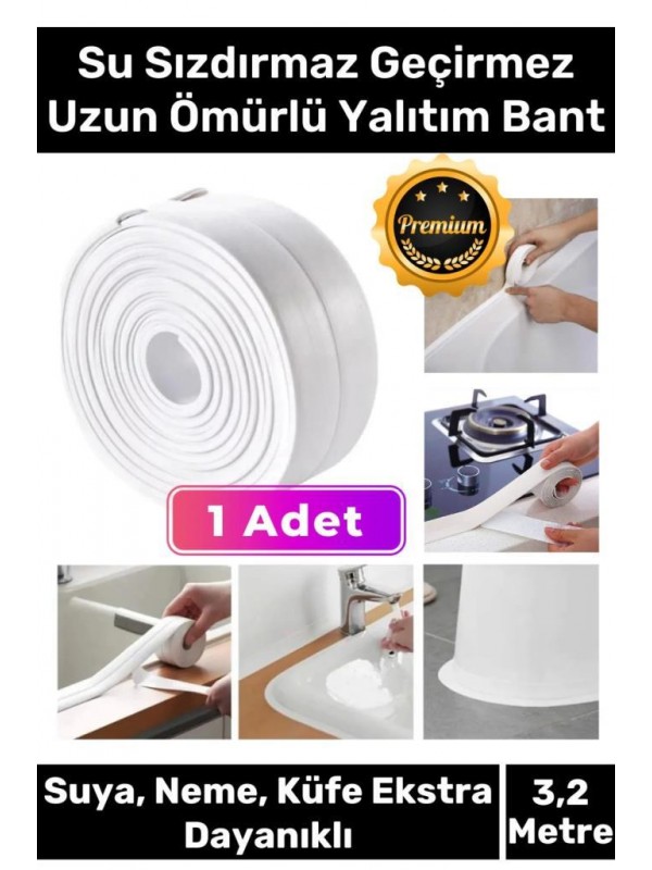 1 Adet Beyaz İzolasyon Bant Dayanıklı Deluxe Su Geçirmez Sızdırmaz Lavabo Pvc Yağ Kenar Küf Önleyici