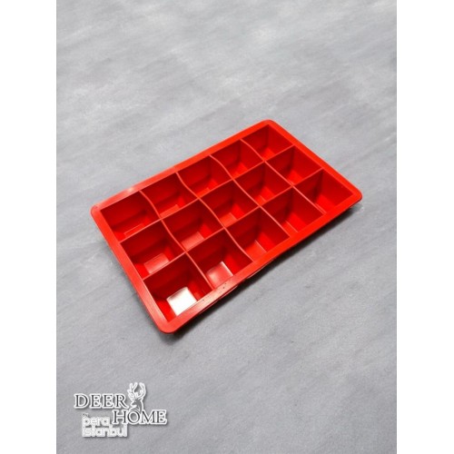 1 Adet Yeniden Kullanılabilir Silikon Buz Küpü Tepsisi - 15 Delikli, BPA'sız, Esnek Yığınlanabilir