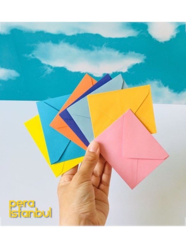 100 Adet 10 Farklı Renk 70x90mm Hediye Doğum Günü Dilekleri Zarfı