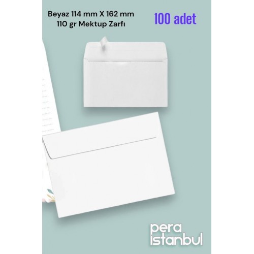 100 Adet 114x162 mm Beyaz Davetiye Lüks Tebrik Kartı Mektup Mühür Cüzdan Büyük Kapasiteli Torba Zarf
