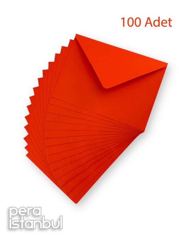 100 Adet 13x18 Kırmızı Davetiye Lüks Tebrik Kartı Mektup Mühür Cüzdan Büyük Kapasiteli Zarf