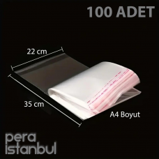 100 Adet 22x35 Kendinden Yapışkanlı Açılıp Kapanabilir Şeker Kurabiye Şeffaf Plastik Poşet Torba