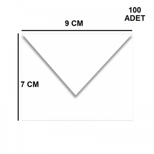 100 Adet Beyaz Renkli Küçük Zarf 7x9