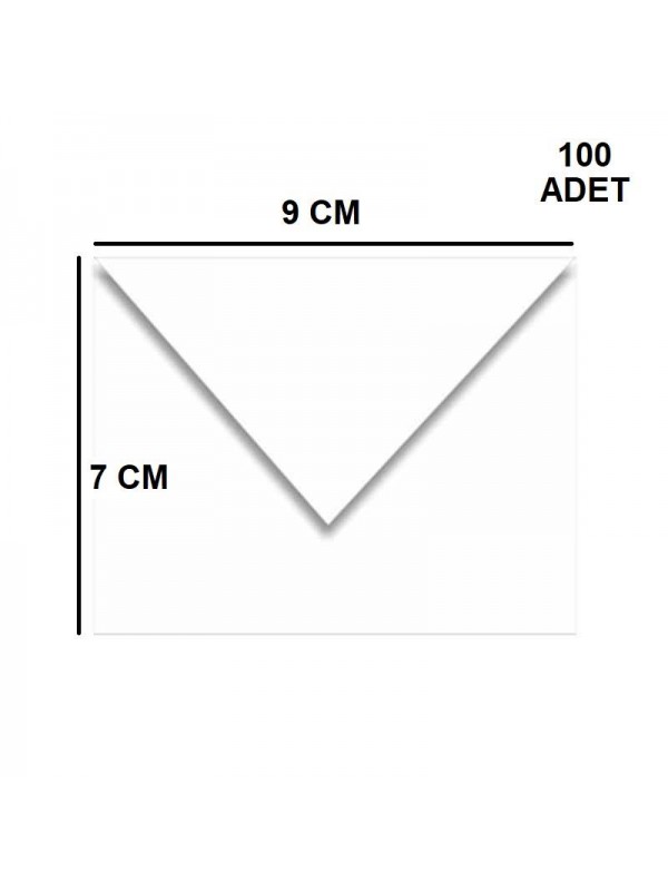 100 Adet Beyaz Renkli Küçük Zarf 7x9