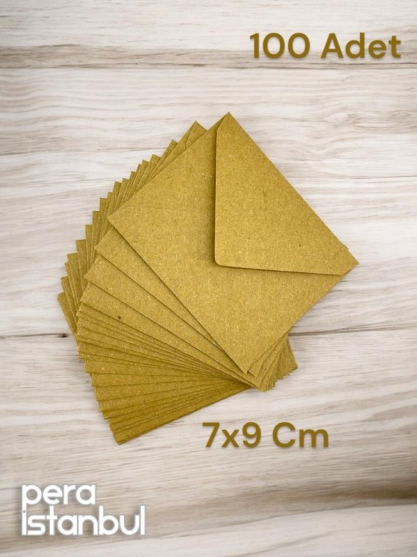 100 Adet Kraft Renkli Küçük Zarf 7x9