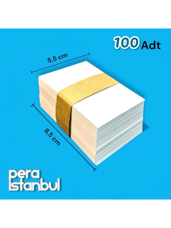 100 Adet Beyaz Mini Not Kartı 55mmx85mm Zarf Hediye Doğum Günü Dilekleri Not Kağıdı