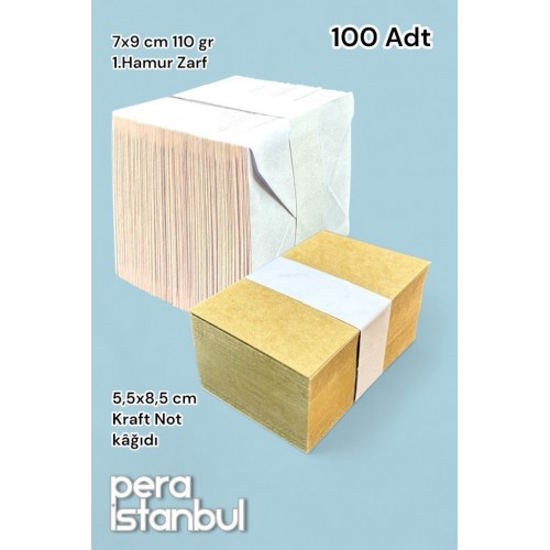 100 Adet Mini Zarf 70mmx90mm Beyaz Zarf Hediye Doğum Günü Dilekleri Zarfı Kraft Not Kartlı