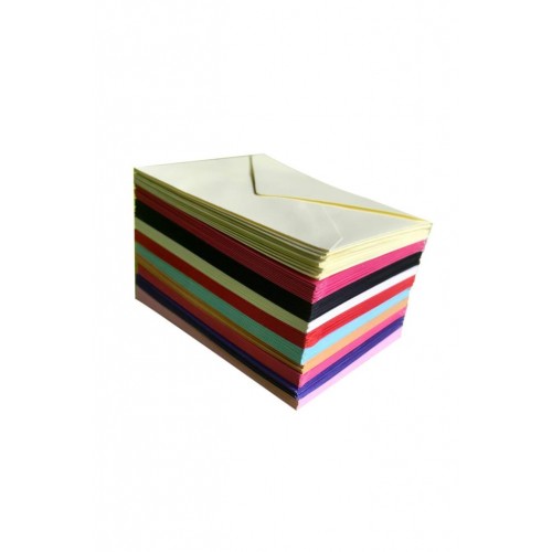 100 Adet Renkli Mini Zarflar 7x10 Cm