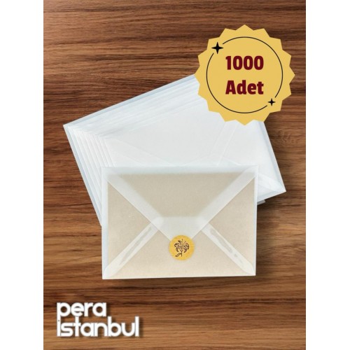 1000 Adet 13*18 Aydınger Şeffaf Transparan Zarf Büyük Davetiye Lüks Tebrik Kartı Mektup Mühür