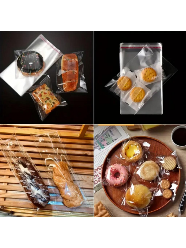 1000 Adet 15x25 Kendinden Yapışkanlı Açılıp Kapanabilir Şeker Kurabiye Şeffaf Plastik Poşet Torba