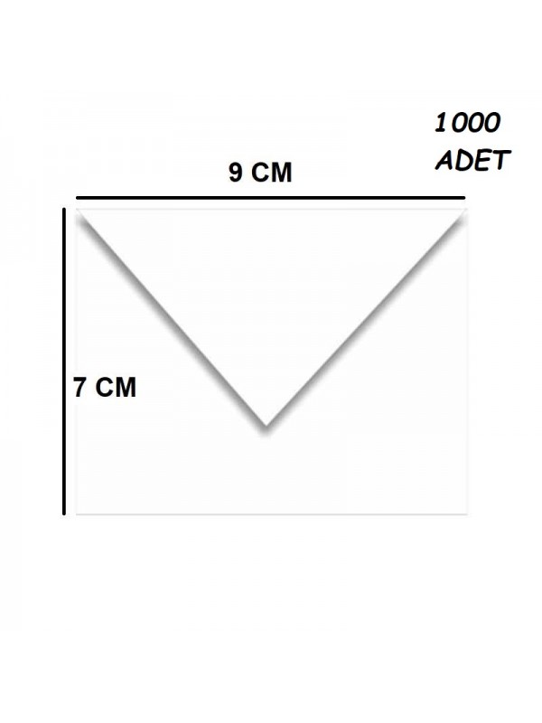1000 Adet Beyaz Renkli Küçük Zarf 7x9