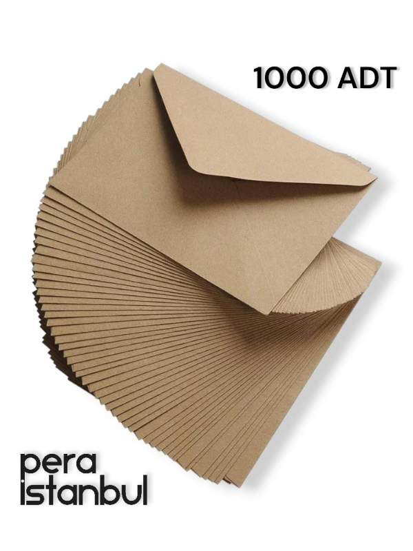 1000 Adet Kahverengi Çaycuma Kraft Zarf Davetiye Lüks Tebrik Kartı Mektup Mühür Cüzdan