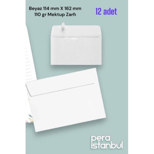 12 Adet 114x162 mm Beyaz Davetiye Lüks Tebrik Kartı Mektup Mühür Cüzdan Büyük Kapasiteli Torba Zarf
