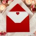 2 Adet Renkli 13x18 Zarf ve 1 Adet Kalp Desenli 1 Adet I Love You Yazılı Hediyelik Not Kartı Seti