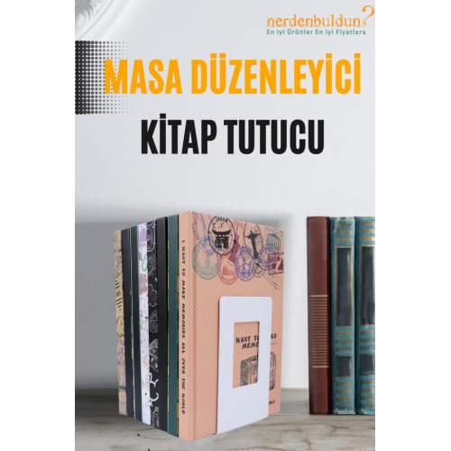 Tekli Beyaz Masa Düzenleyici Kaymaz Dekoratif Kitap Ayağı Ofis Dekoratif Metal Kitap Tutucu