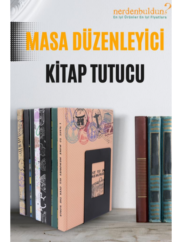 Tekli Fırsat Siyah Renk 12x13x8 Metal Kitap Desteği - Kitap Tutucu - Ev Ve Ofis Dekoratif Aksesuar