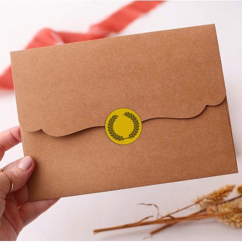 20 Adet 30 Mm Çelenk Temalı Yuvarlak Sticker Ürün Ambalaj Paket Düğün Davetiye Zarf Etiketi
