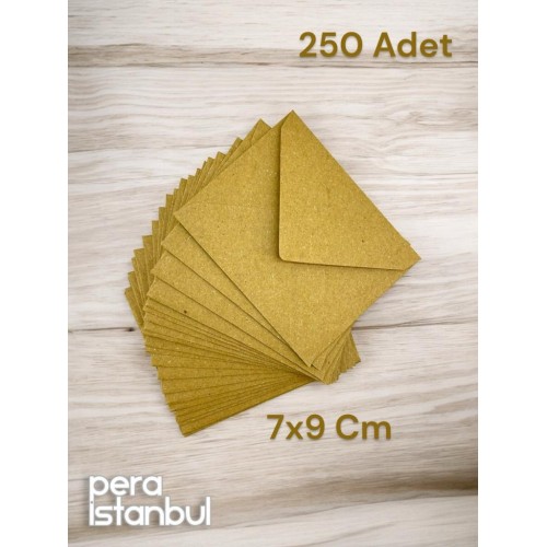 250 Adet Kraft Renkli Küçük Zarf 7x9