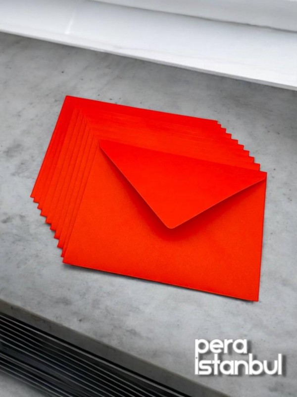 10 Adet 13x18 Kırmızı Davetiye Lüks Tebrik Kartı Mektup Mühür Cüzdan Büyük Kapasiteli Zarf