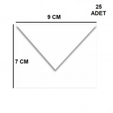 25 Adet Beyaz Renkli Küçük Zarf 7x9