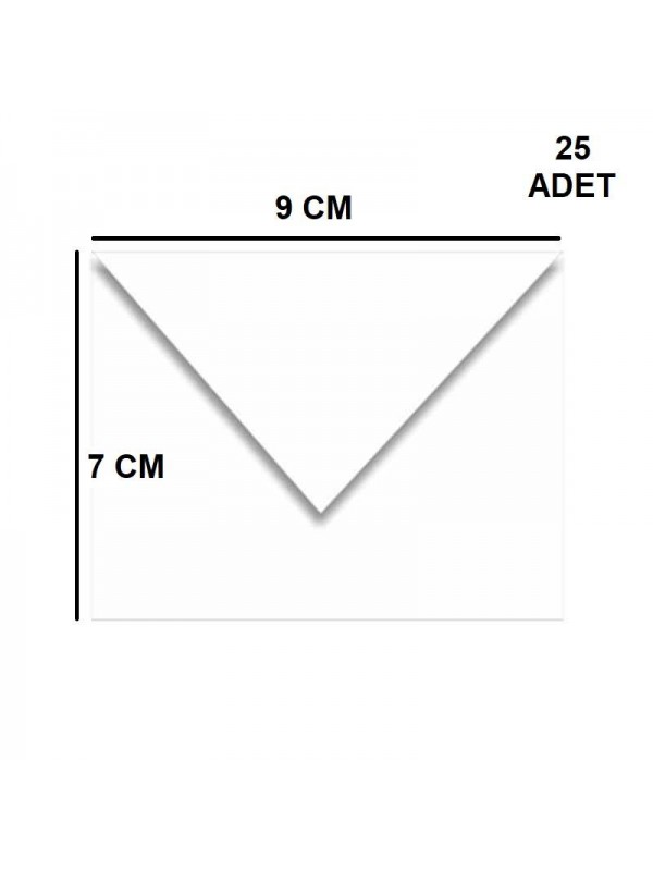 25 Adet Beyaz Renkli Küçük Zarf 7x9