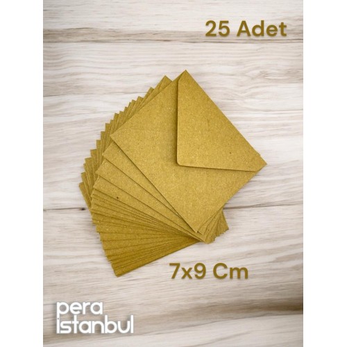 25 Adet Kraft Renkli Küçük Zarf 7x9