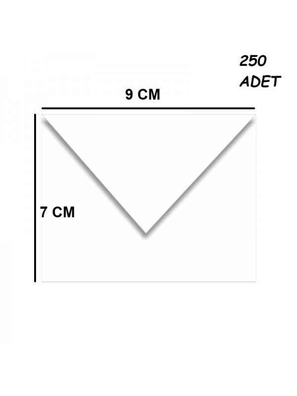 250 Adet Beyaz Renkli Küçük Zarf 7x9