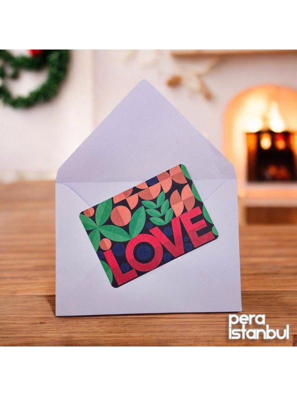 3 Adet Renkli 13x18 Zarf ve 3 Adet Love Desenli Sevgililer Günü Hediyelik Not Kartı Seti