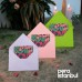 3 Adet Renkli 13x18 Zarf ve 3 Adet Love Desenli Sevgililer Günü Hediyelik Not Kartı Seti