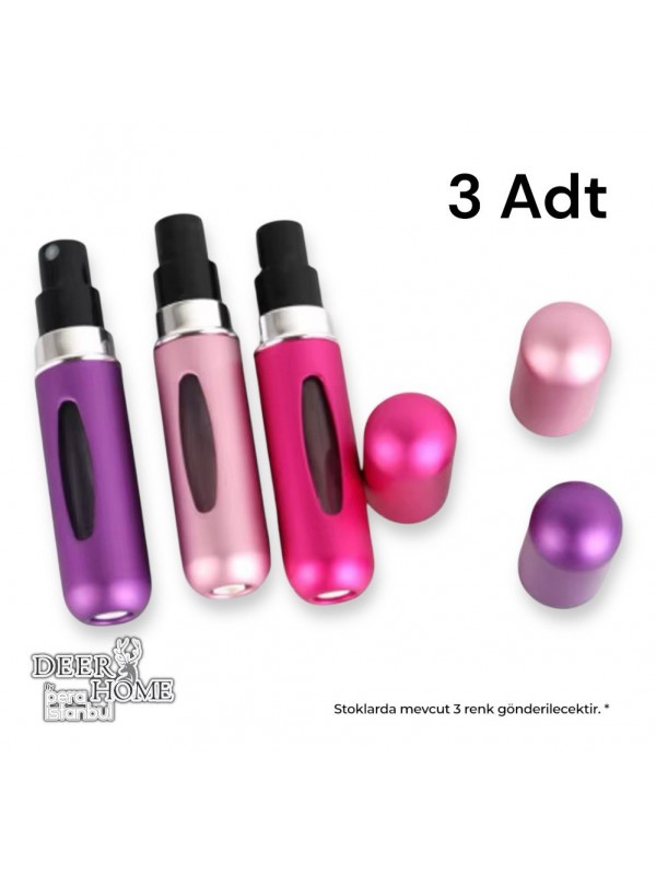 3 Adet Taşınabilir Cep Parfüm Şişesi Doldurma Atomizer Çantalık Doldurulabilir Mini Şişe 5ml