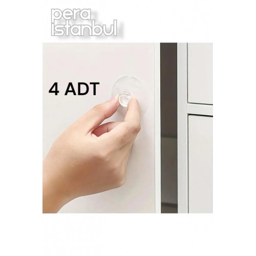 4 Adet Kolay Monte Edilebilen Kristal Yapışkanlı Dolap Çekmece Kulpu Dekoratif Mutfak Banyo Askısı
