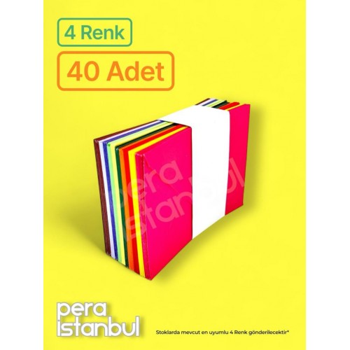 4 Renk 40 Adet 13x18 Renkli Mektup Davetiye Organizasyon Zarfı
