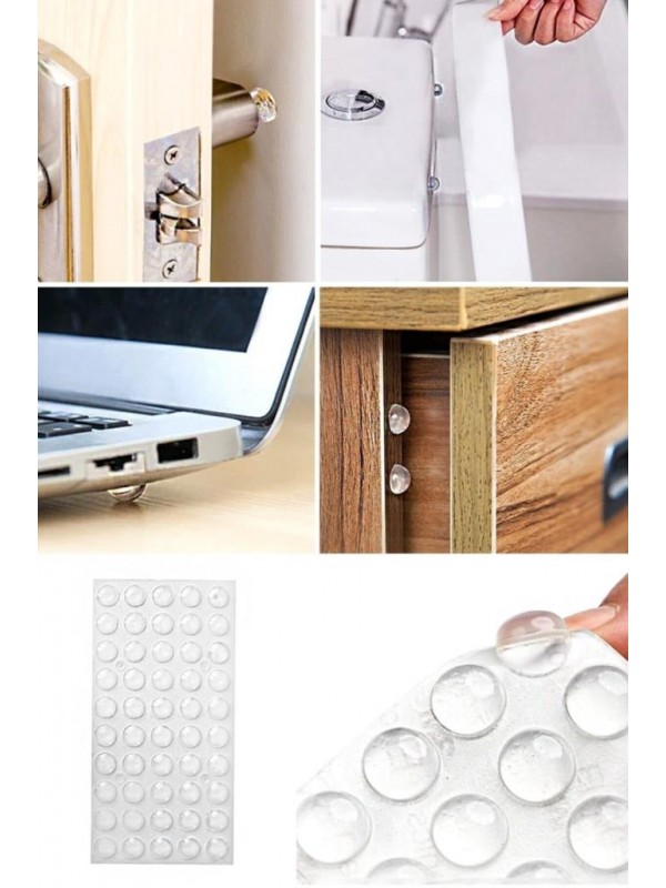 50 Adet 10 Mm Şeffaf Silikon Bazlı Ses Stoperi Duvar Yüzeyi Dolap Kapı Tampon Koruyucu