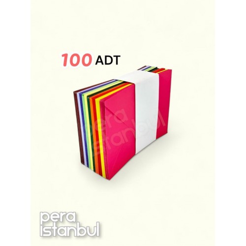 100 Adet Mini Zarf 70mmx90mm 10 Renk Zarf Hediye Doğum Günü Dilekleri Zarfı