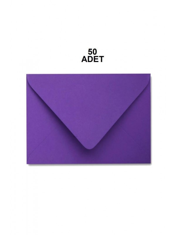50 Adet Mor Renkli Küçük Zarf 7x9