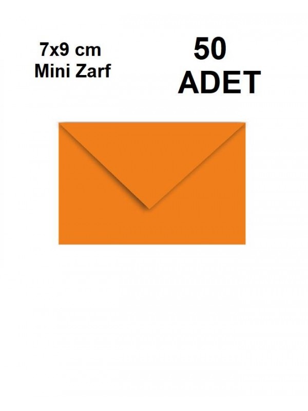 50 Adet Turuncu Renkli Küçük Zarf 7x9