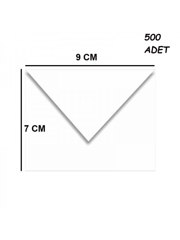 500 Adet Beyaz Renkli Küçük Zarf 7x9
