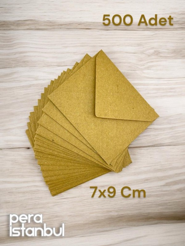 500 Adet Kraft Renkli Küçük Zarf 7x9