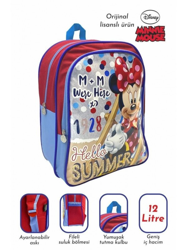 Disney Minnie Mouse Lisanslı Kız Beslenmeli Ilkokul Sırt Çantası