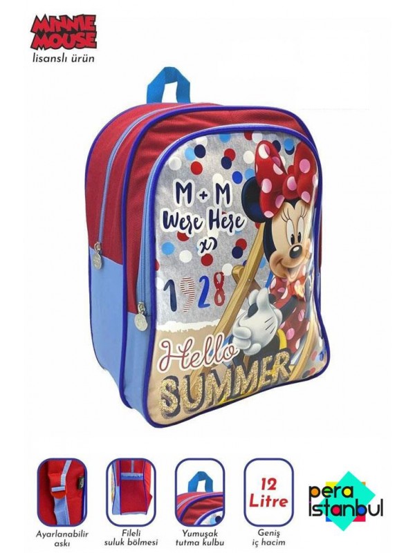 Disney Minnie Mouse Lisanslı Kız Beslenmeli Ilkokul Sırt Çantası