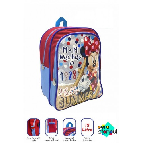 Disney Minnie Mouse Lisanslı Kız Beslenmeli Ilkokul Sırt Çantası