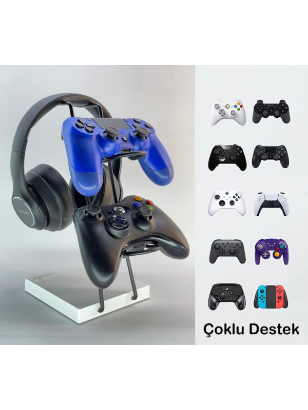 Gaming PS4 PS5 Xbox Joystick Controller Tutucu ve Kulaklık Dikey Standı
