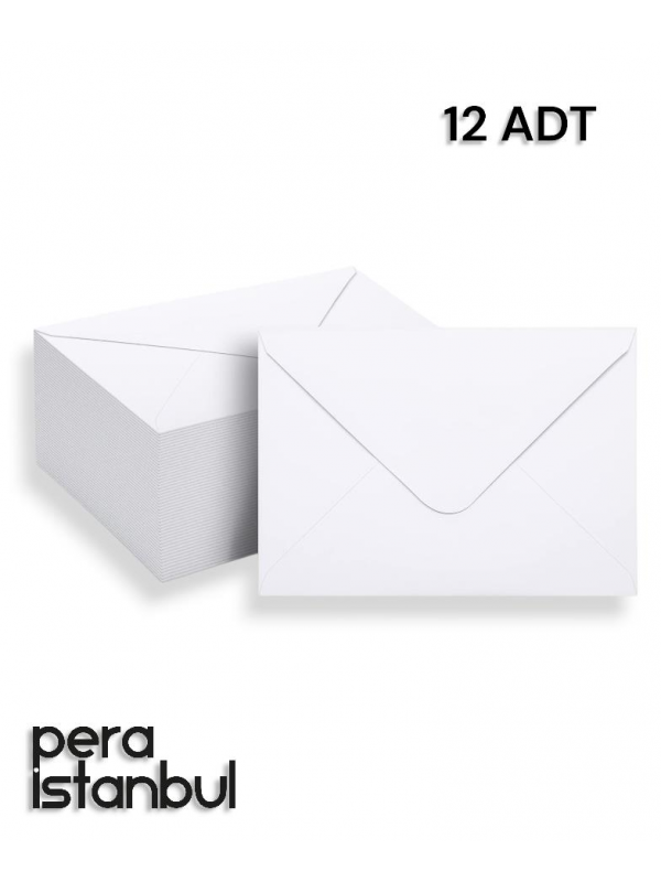 12 Adet Mektup Zarfı 13x18cm 100gr. Beyaz