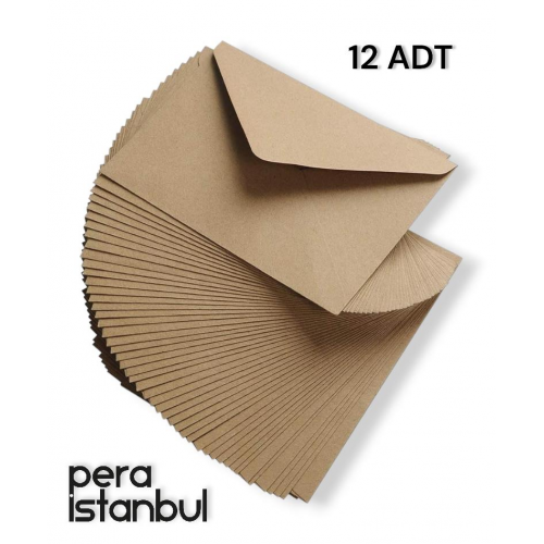 12 Adet Mektup Zarfı 13x18cm 100gr. Kraft 