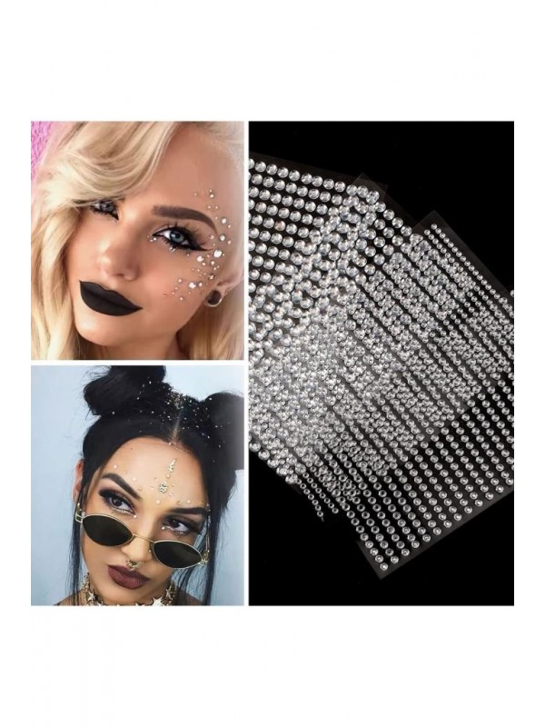 Kendinden Yapışkanlı 3 Mm Sticker 100 Adet Işıltılı Yüz Ve Vücut Taş Vintage Kristal Taşlar Çıkartma