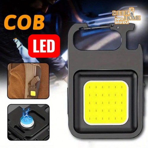LED Şarj Edilebilir El Feneri Cep Klip 3 Fonksiyonlu Güçlü COB Açık Kamp Küçük Işık