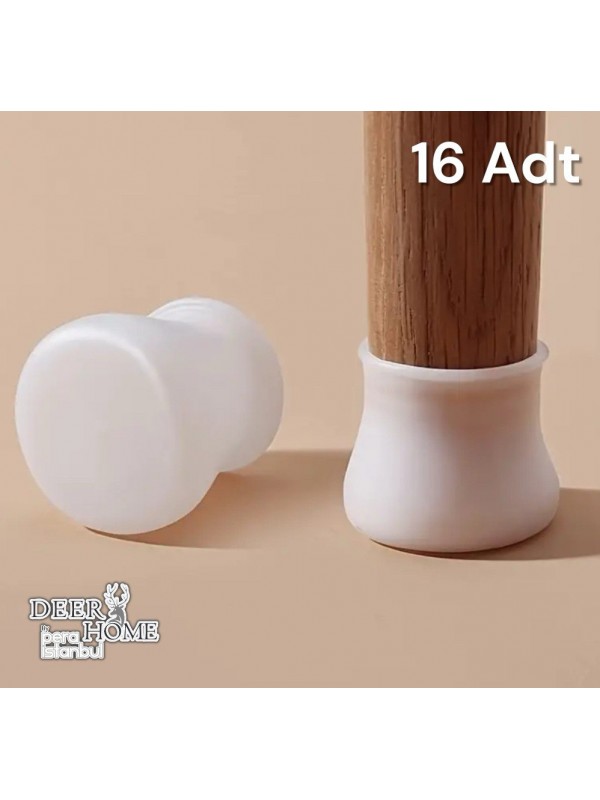 Masa Sandalye Ayak Koruyucu 16'lı Silikon Ev Eşyaları Koruma Aparatı Parke Seramik Çizmez Masa Ayağı