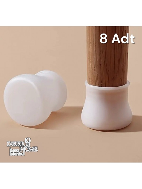 Masa Sandalye Ayak Koruyucu 8'li Silikon Ev Eşyaları Koruma Aparatı Parke Seramik Çizmez Masa Ayağı